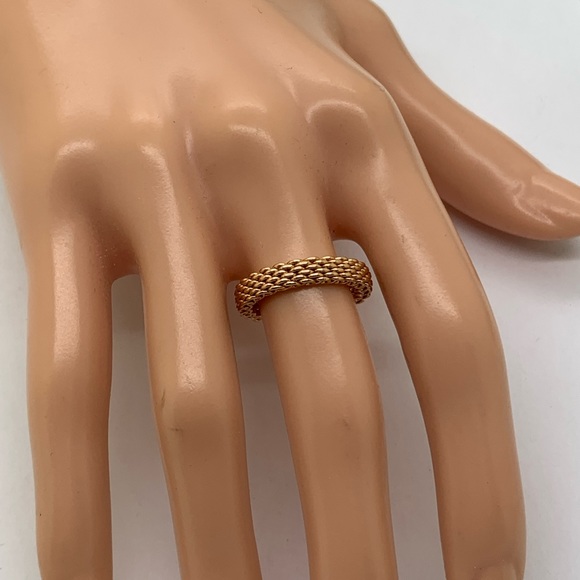 Tiffany&co 18 Kt Somerset Mesh Ring Size 5 - Picture 4 of 12